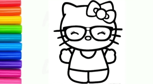 Easy:_Wezyun3ugo= Hello Kitty Drawing